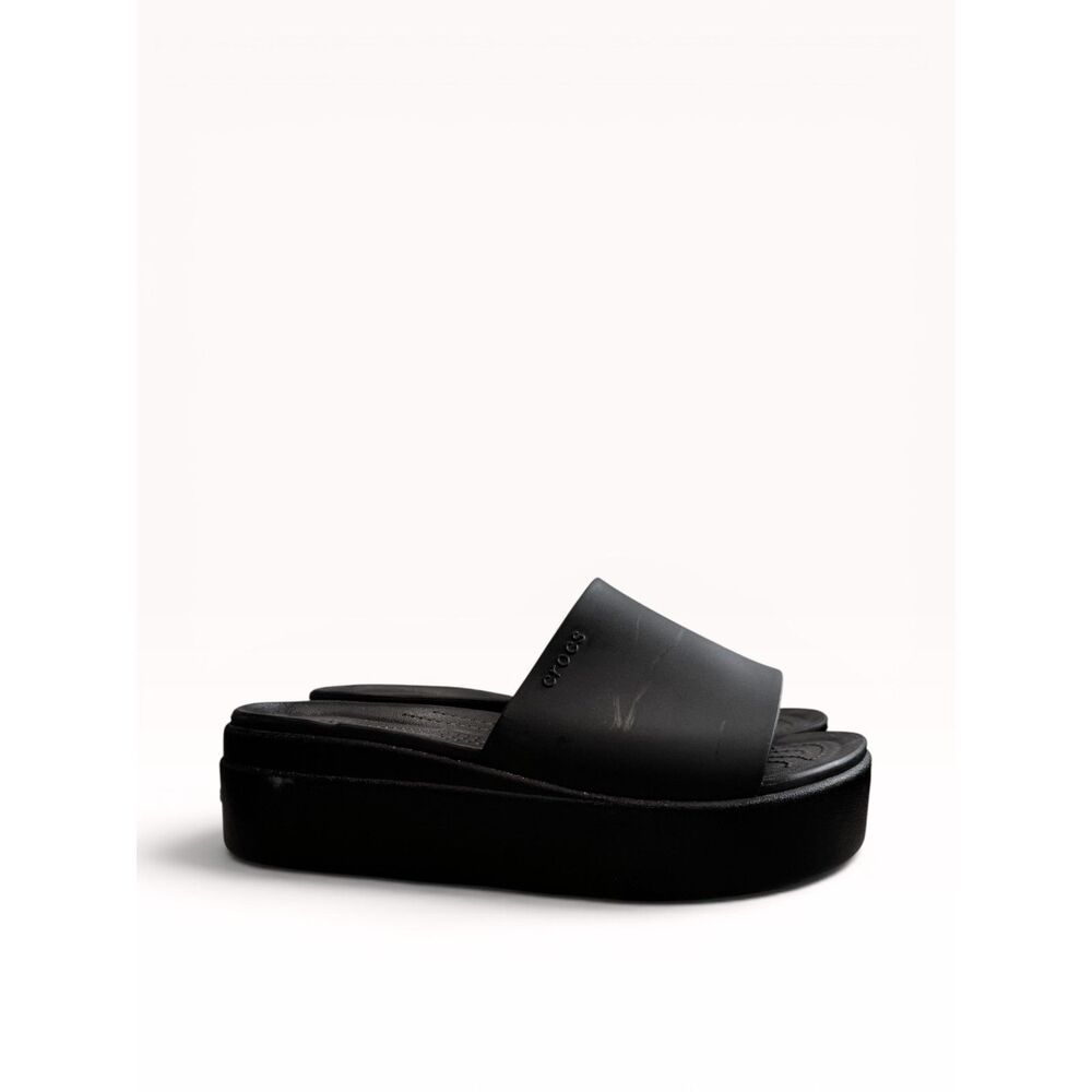 Crocs Platform Slide Sandals Black Womens Size 6 Chunky